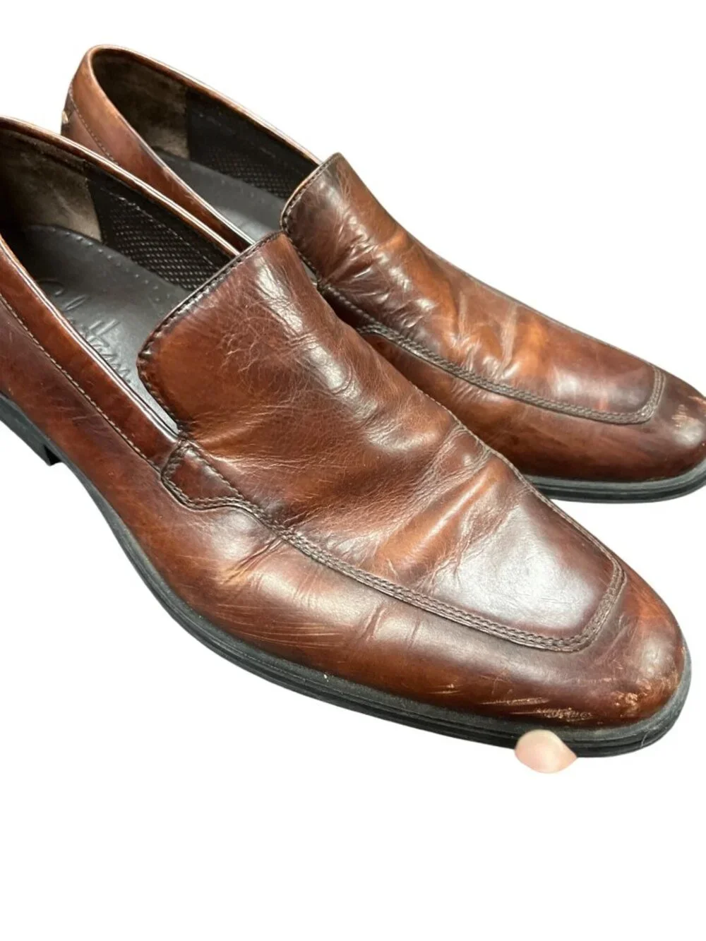 Cole Haan mens brown leather slip on dress loafers shoes sz 8.5M SKU 10-554